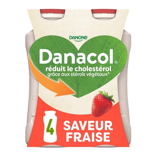 3033492120656 - Danacol - Yaourt à boire saveur fraise