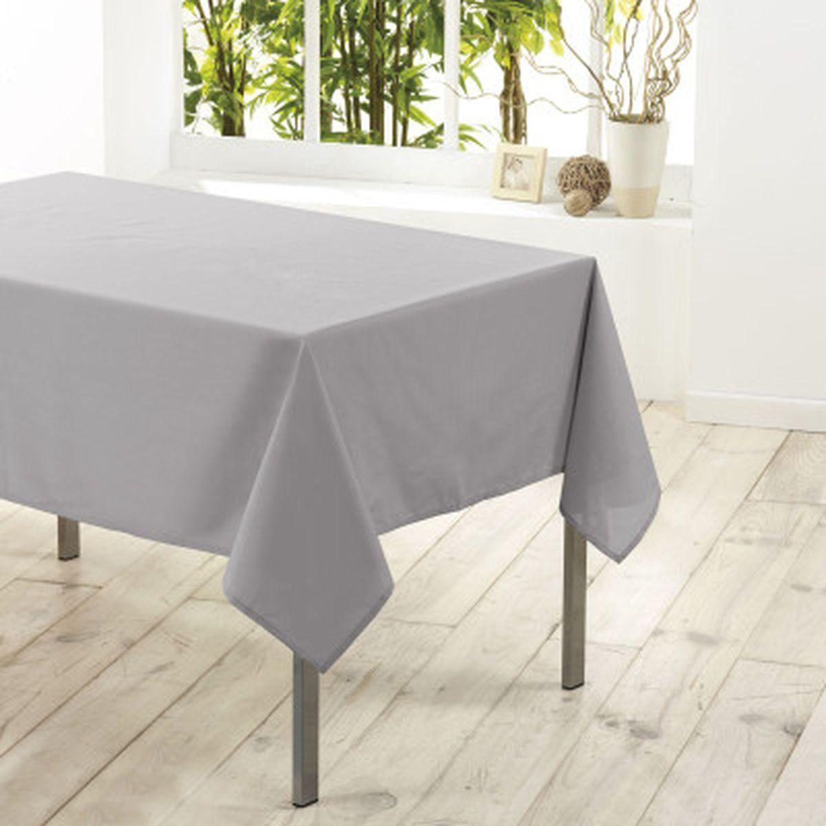 3574387201956 - Douceur D Interieur - Nappe rectangle GRIS 6/8 couverts