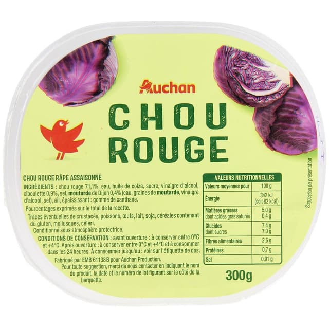 3596710484256 - Auchan - Salade de Choux Rouge