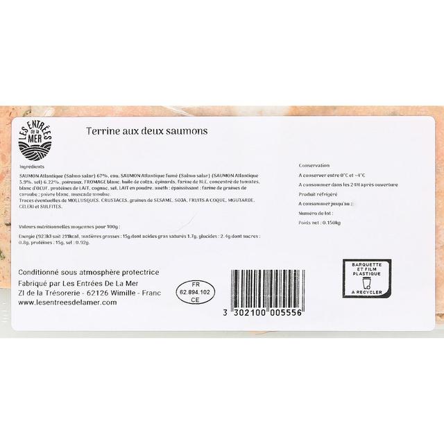 3302100005556 - Les Entrées De La Mer - Terrine aux Deux Saumons