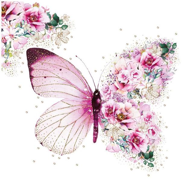 4021766258456 - Paperproducts Design - Serviettes en papiers Butterfly Flowers 