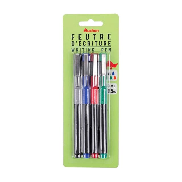 3245675990257 - Auchan - Lot de feutres d'écriture pointe fine 0.5mm