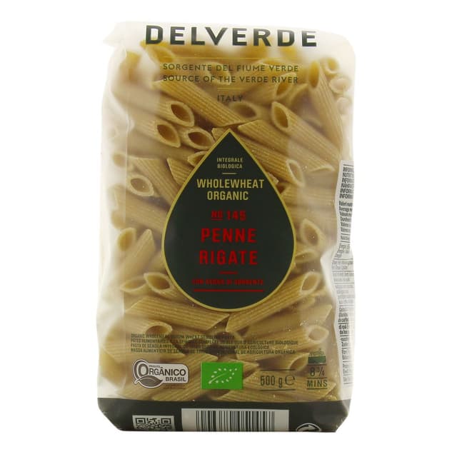 8006680051457 - Delverde - Pâtes Penne rigate N°145 à la semoule de blé dur complète bio