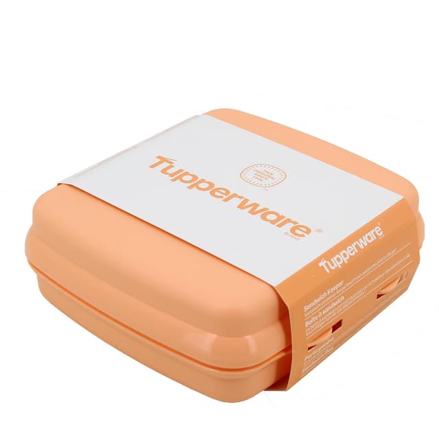 1220000851757 - Tupperware - Boîte à sandwich couleur pêche