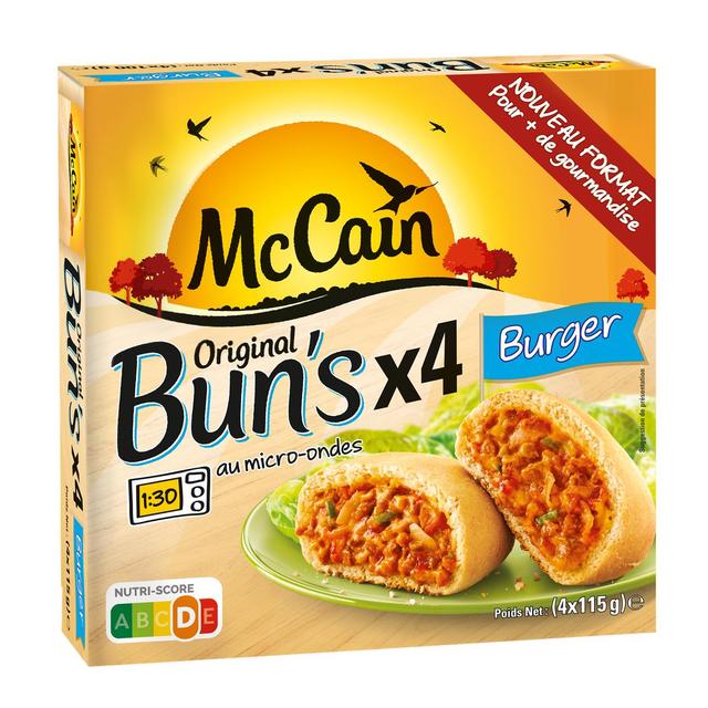 8710438124057 - McCain - Bun's Burger boeuf haché, fromage et ketchup 