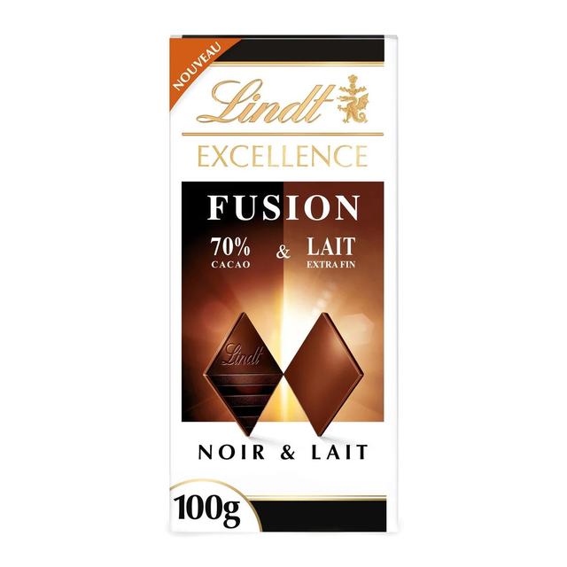 3046921014457 - Lindt - Tablette Fusion Chocolat Noir 70% & Lait Extra Fin