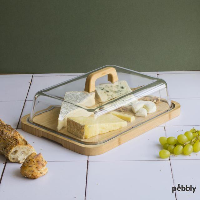3760132814957 - Pebbly - Plateau à fromage en verre et bambou