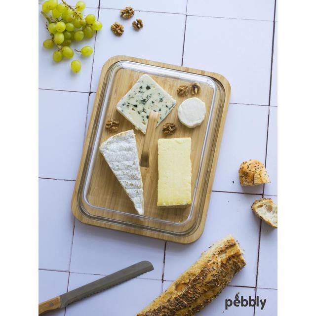 3760132814957 - Pebbly - Plateau à fromage en verre et bambou