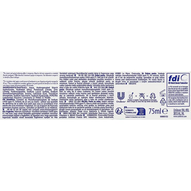 8720181196157 - Signal - Dentifrice blancheur White Now Sensitive