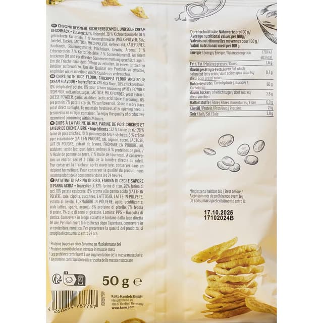 4260654787757 - Koro - Chips protéinées de lentilles à la crème fraîche