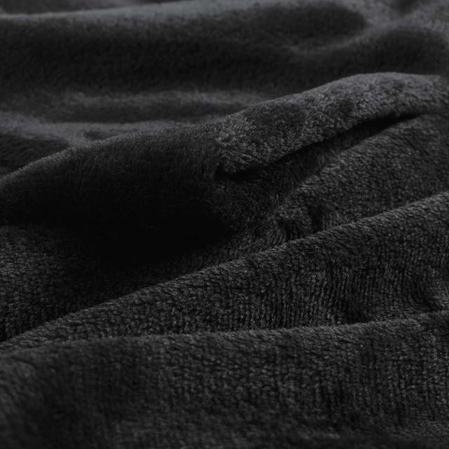 3574386087957 - Douceur D Interieur - Plaid Uni En Flanelle Noir