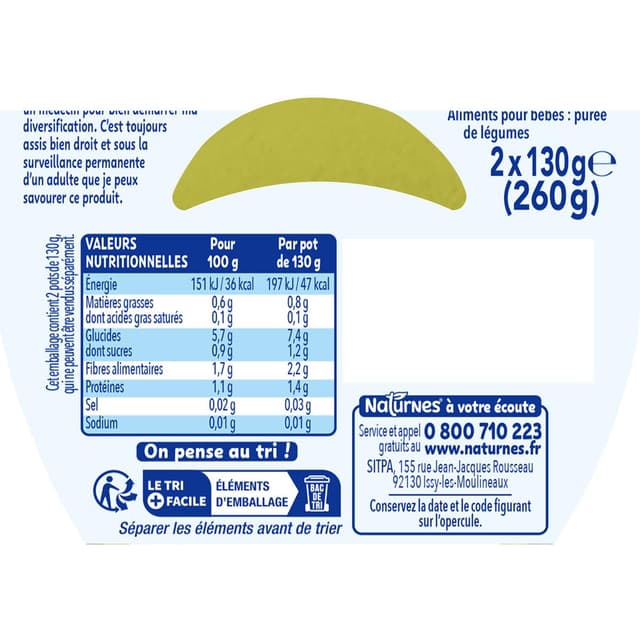 7613031478057 - Naturnes® - Haricots Verts Bol Bébé Dés 4 mois