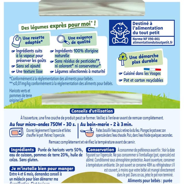 7613031478057 - Naturnes® - Haricots Verts Bol Bébé Dés 4 mois