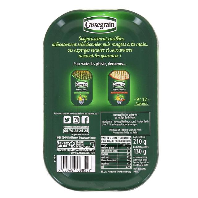 3083681088557 - Cassegrain - Asperges blanches préparées au vinaigre de vin blanc