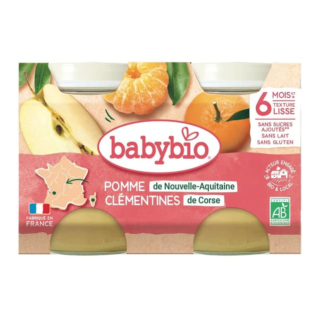 3288131510958 - Babybio - Pommes Clémentine Pot Bébé dès 6 mois