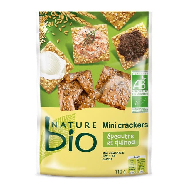 3257986551058 - Nature Bio - Mini Crackers Epeautre et Quinoa Bio