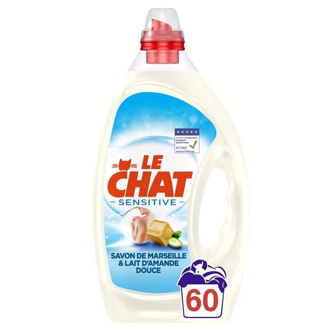 3178041331258 - Le Chat - Lessive liquide Sensitive au lait d'amande douce et Aloe Vera