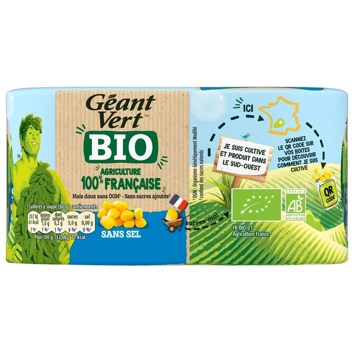 3254474022458 - Géant Vert - Maïs Bio Sans Sel 