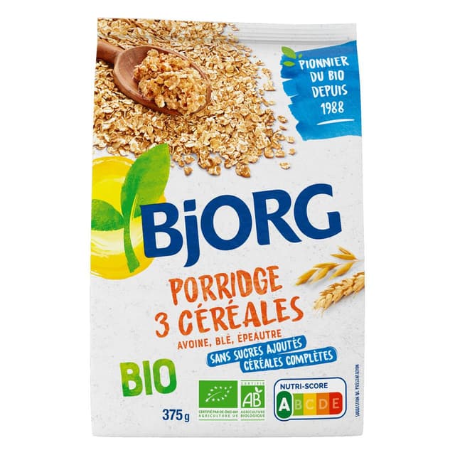 3229820792958 - Bjorg - Porridge 3 céréales Avoine Seigle Epeautre bio