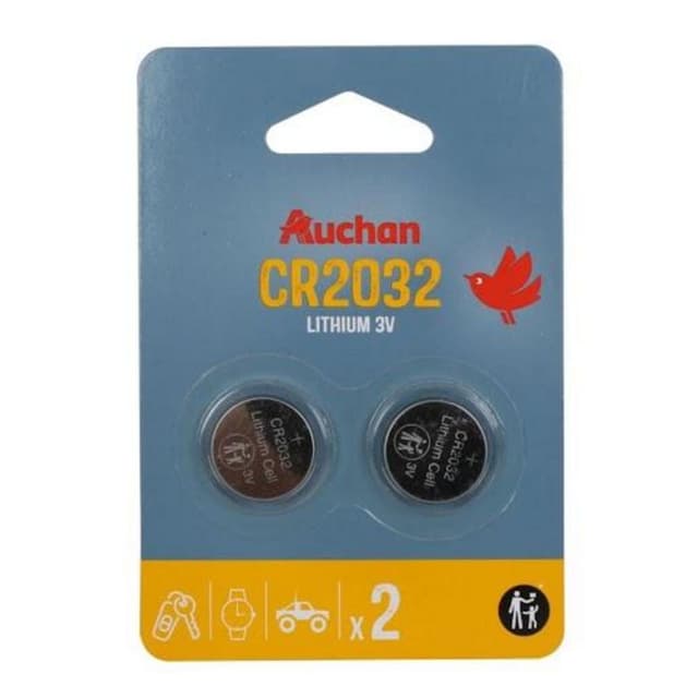 3665257353858 - Auchan - 2 piles lithium bouton CR2032 3V