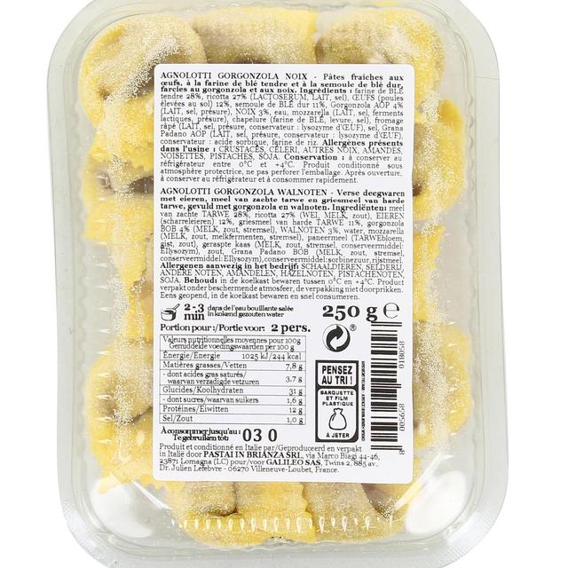 8005658018058 - L'Italie des Pâtes - Agnolotti au gorgonzola et aux noix