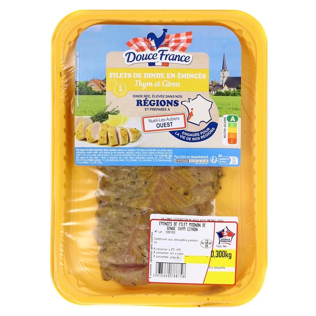 3435660788758 - Douce France - Filets de Dinde en Emincés Thym et Citron
