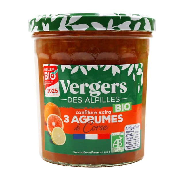3452200009258 - Vergers des Alpilles - Confiture Extra 3 Agrumes de Corse Bio 