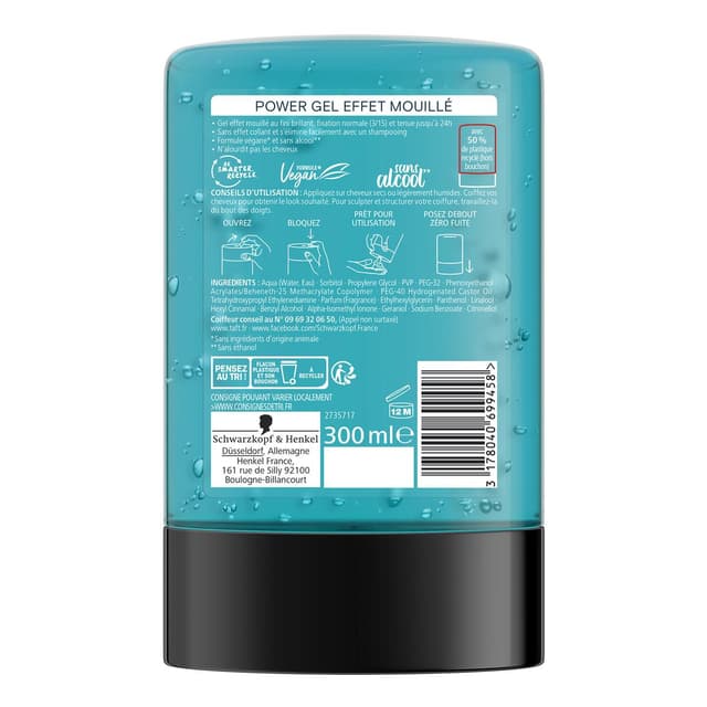 3178040699458 - Schwarzkopf - Taft - Gel Effet mouillé Power