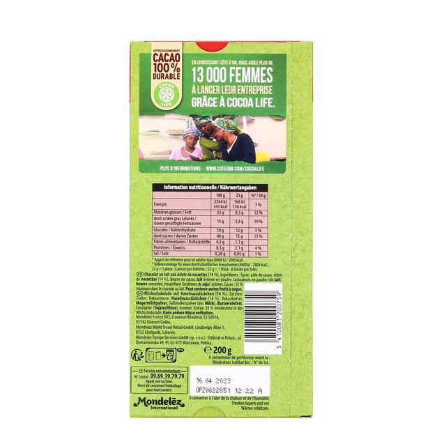 5410081200759 - Côte d'Or - Chocolat au lait et aux éclats de noisettes l'original