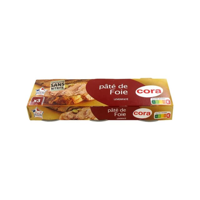 3257981230859 - Cora - Pâtés de foie 3x78g