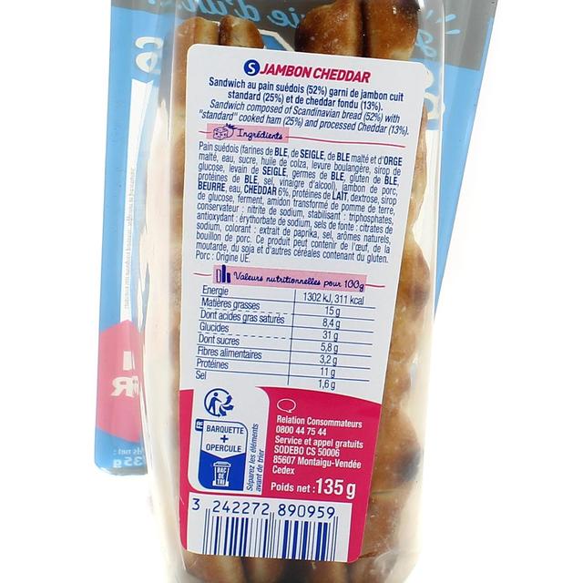 3242272890959 - Sodebo - Sandwich Suedois Jambon Emmental