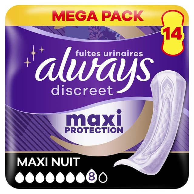 8006530251259 - Always Discreet - Serviettes Pour Fuites Urinaires Femmes Maxi Nuit