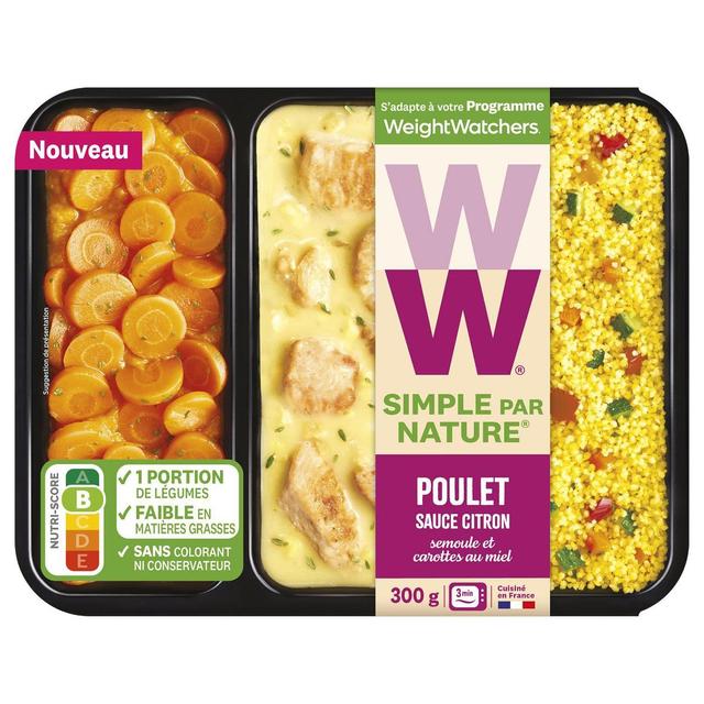 3248830002659 - WW - Poulet Sauce Citron Semoule et Carottes au Miel