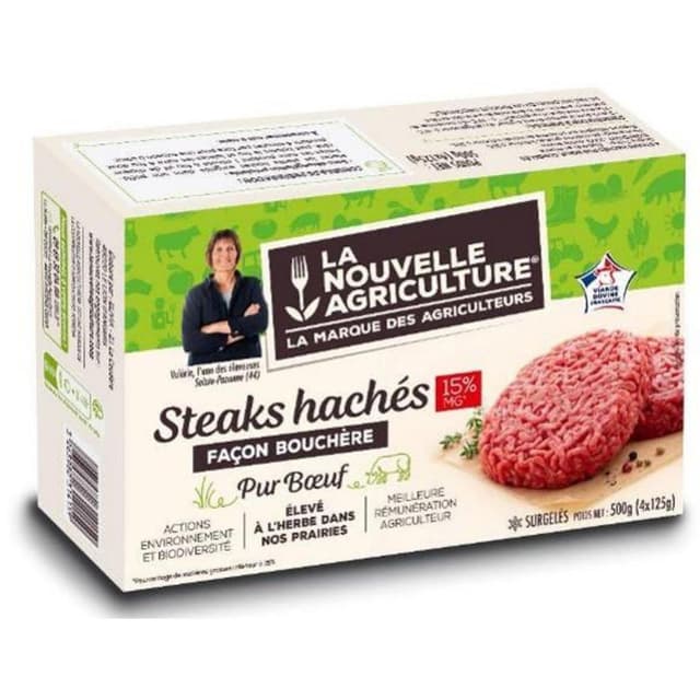 3265980314159 - La Nouvelle Agriculture - Steak haché pur boeuf façon bouchère 15%mg
