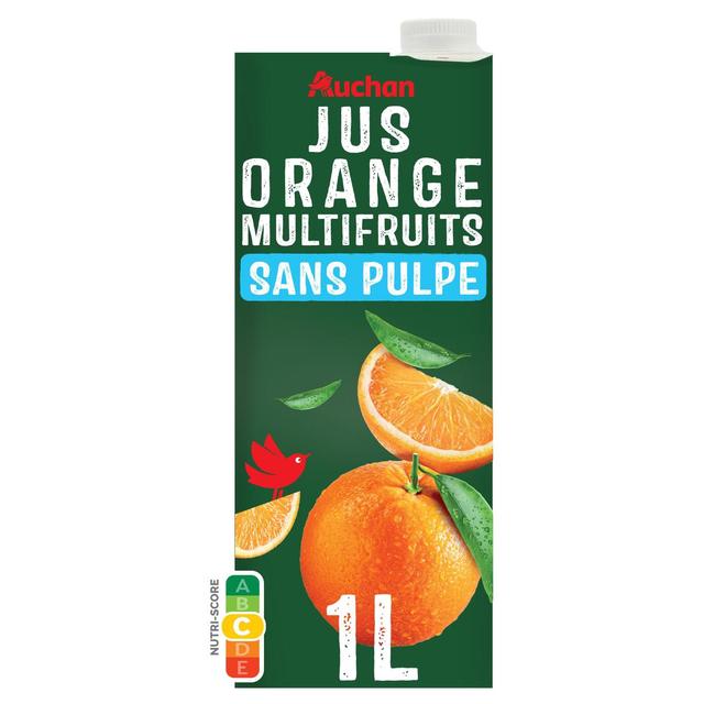 3596710536559 - Auchan - Jus d'orange multifruits à base de concentrés sans sucres ajoutés