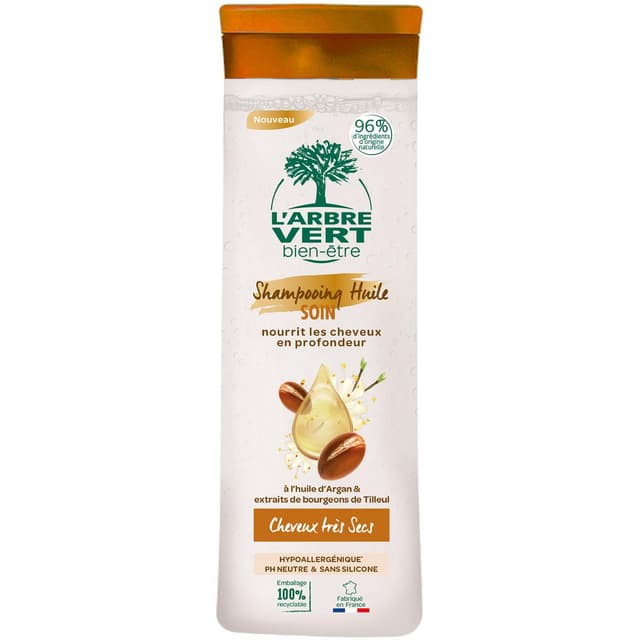 3450601039959 - L'Arbre Vert Bien-Etre - Shampooing à l'Huile d'Argan & extraits de fleurs de Tilleul 