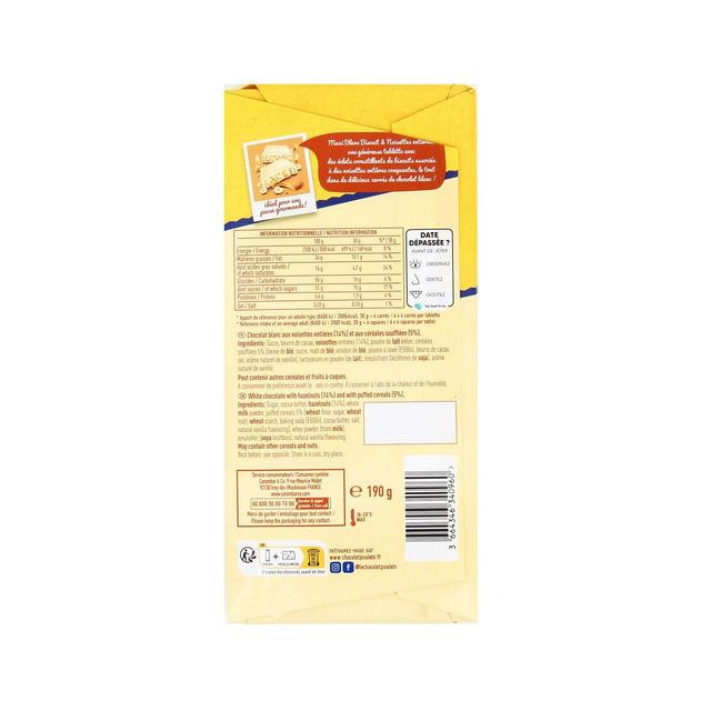 3664346340960 - Poulain - Tablette Chocolat Blanc