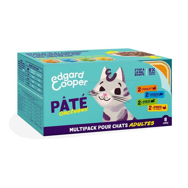 5407009641060 - Edgard Cooper - Barquettes Pâtée 4 variétés sans céréales pour chat adulte