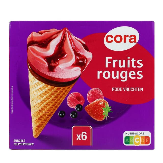 3257988053260 - Cora -  6 Cônes Fruits Rouges