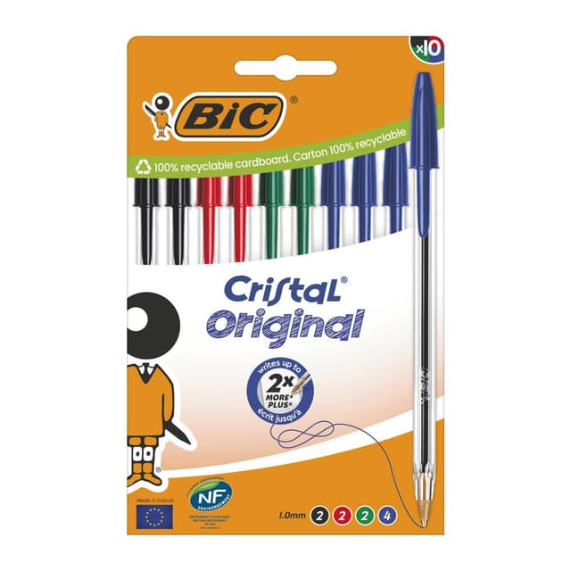 3086123734760 - Bic - Stylos bille cristal assortis pointe moyenne