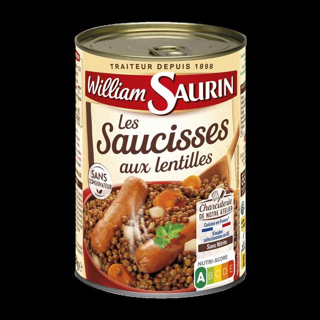3049580545560 - William Saurin - Saucisses aux Lentilles