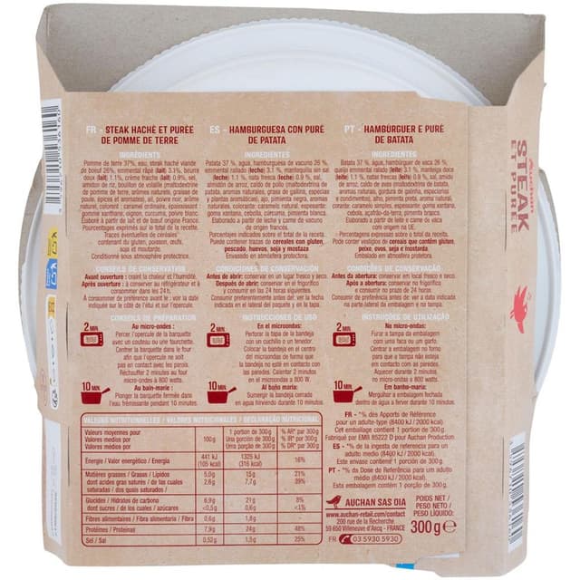 3596710536160 - Auchan - Steak et Puée