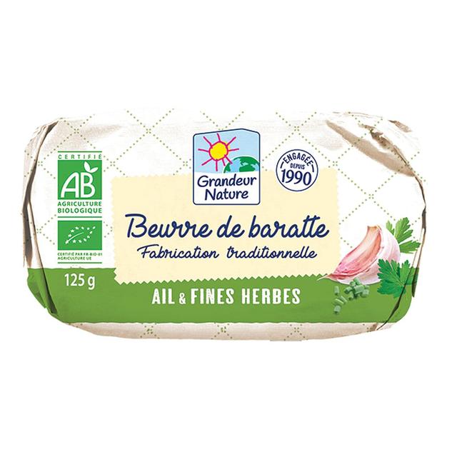 3252920016860 - Grandeur nature - Beurre de Baratte Ail & Fines Herbes Bio