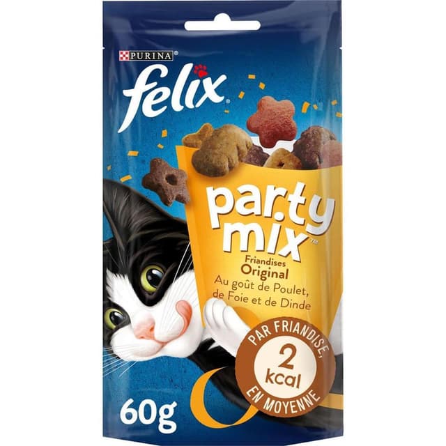 7613033737060 - Purina - Félix - Party Mix Original Poulet Foie Dinde - Friandises pour chat