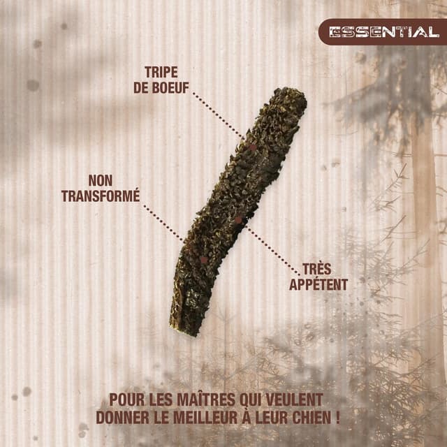 3166780059960 - Riga Essential - Tripes de Boeuf Séchées à mastiquer - Friandise Récompense pour chien 