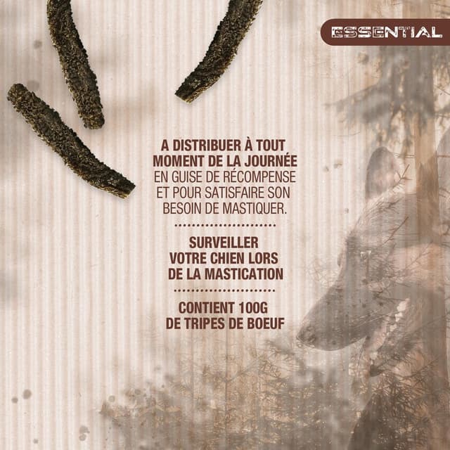 3166780059960 - Riga Essential - Tripes de Boeuf Séchées à mastiquer - Friandise Récompense pour chien 