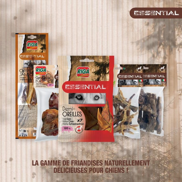3166780059960 - Riga Essential - Tripes de Boeuf Séchées à mastiquer - Friandise Récompense pour chien 