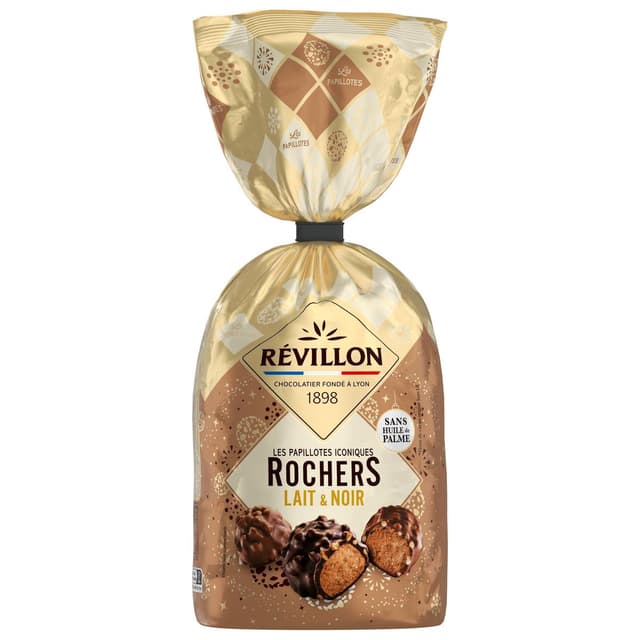3110846190661 - Révillon - Papillote Rocher Chocolat Noir 70% et Lait assortiment