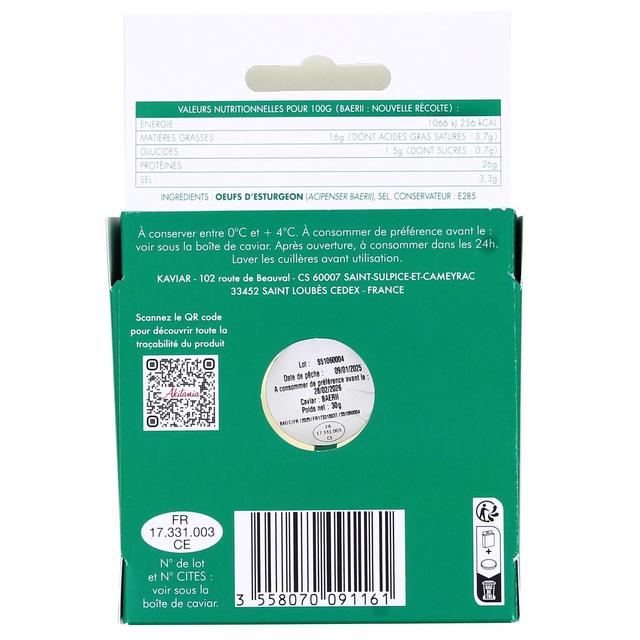 3558070091161 - Akitania - Caviar Nouvelle Récolte IGP