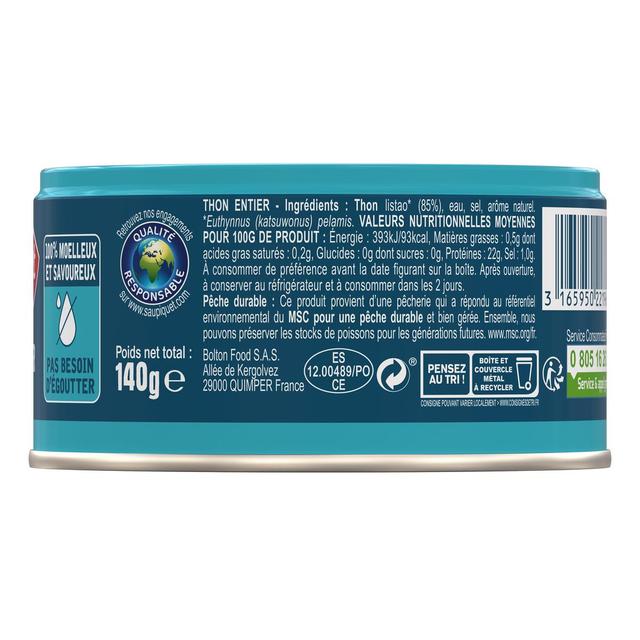 3165950221961 - Saupiquet - Thon entier naturel MSC sans égouttage